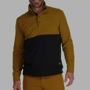 The Outdoor Research Men's Trail Mix Snap Pullover Medium Tapenade Black Upf30